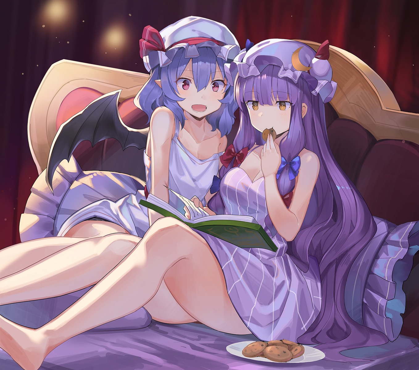yande.re 653621 sample cleavage dress patchouli_knowledge pointy_ears remilia_sc.jpg