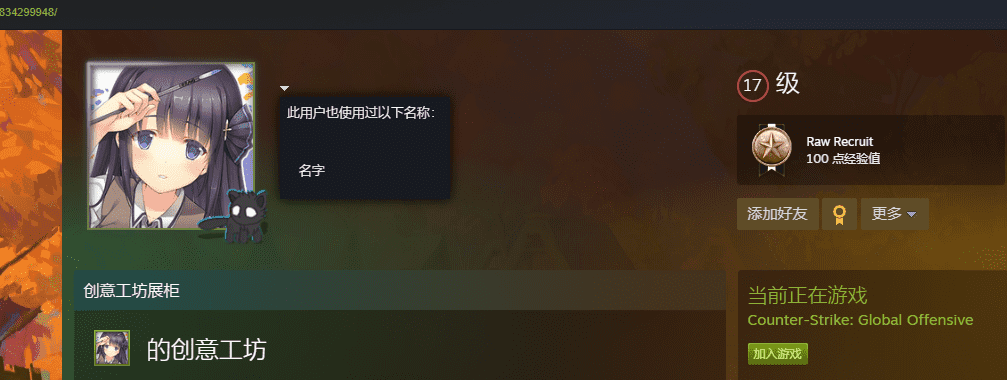 Steam个人界面